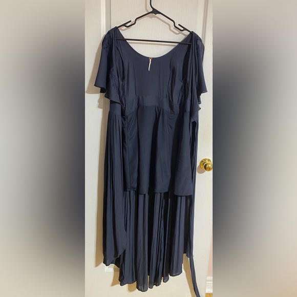 Free People Boho Embroidered Flowy Wrap V-Neck Flutter Sleeve Maxi Dress Size XS - Picture 11 of 14